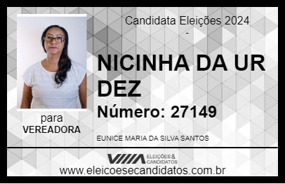 Candidato NICINHA DA UR DEZ 2024 - RECIFE - Eleições