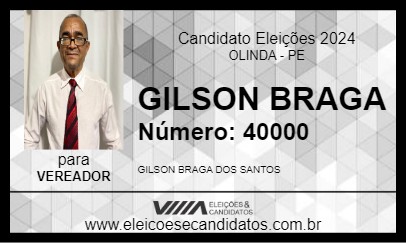 Candidato GILSON BRAGA 2024 - OLINDA - Eleições