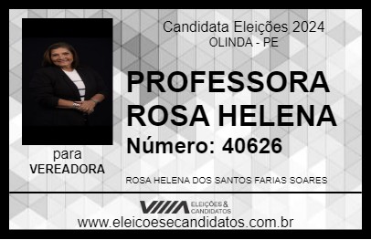 Candidato PROFESSORA ROSA HELENA 2024 - OLINDA - Eleições