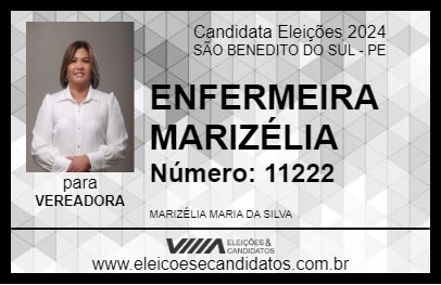 Candidato ENFERMEIRA MARIZÉLIA 2024 - SÃO BENEDITO DO SUL - Eleições