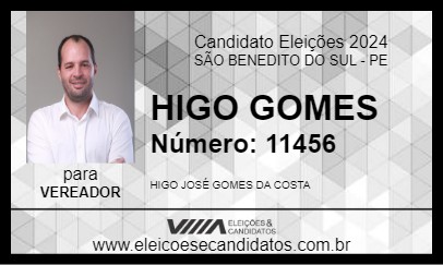 Candidato HIGO GOMES 2024 - SÃO BENEDITO DO SUL - Eleições