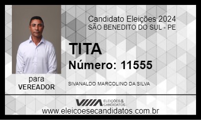 Candidato TITA 2024 - SÃO BENEDITO DO SUL - Eleições