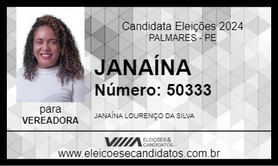 Candidato JANAÍNA 2024 - PALMARES - Eleições