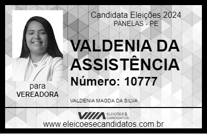 Candidato VALDENIA DA ASSISTÊNCIA 2024 - PANELAS - Eleições