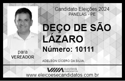 Candidato DEÇO DE SÃO LÁZARO 2024 - PANELAS - Eleições