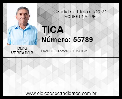 Candidato TICA 2024 - AGRESTINA - Eleições