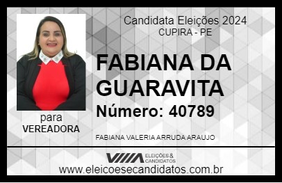 Candidato FABIANA DA GUARAVITA 2024 - CUPIRA - Eleições