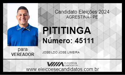 Candidato PITITINGA 2024 - AGRESTINA - Eleições