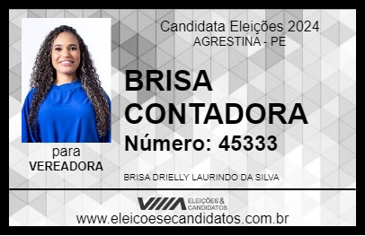 Candidato BRISA CONTADORA 2024 - AGRESTINA - Eleições