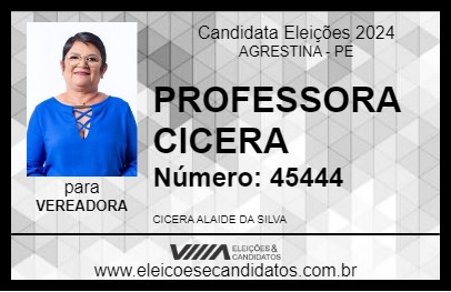 Candidato PROFESSORA CICERA 2024 - AGRESTINA - Eleições