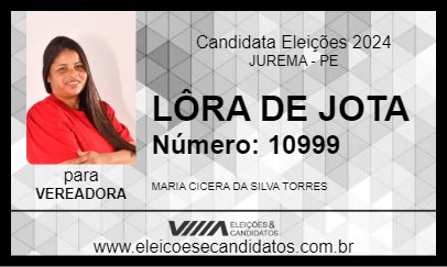 Candidato LÔRA DE JOTA 2024 - JUREMA - Eleições