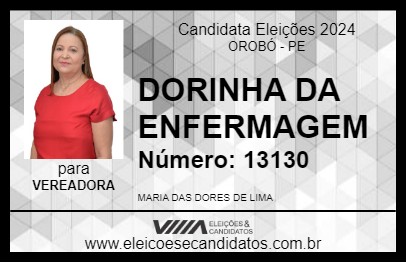 Candidato DORINHA DA ENFERMAGEM 2024 - OROBÓ - Eleições