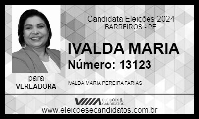 Candidato IVALDA MARIA 2024 - BARREIROS - Eleições