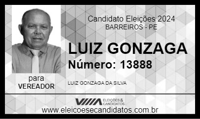 Candidato LUIZ GONZAGA 2024 - BARREIROS - Eleições