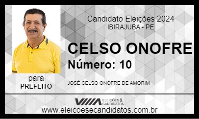 Candidato CELSO ONOFRE 2024 - IBIRAJUBA - Eleições