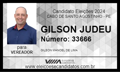 Candidato GILSON JUDEU 2024 - CABO DE SANTO AGOSTINHO - Eleições