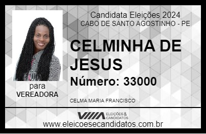 Candidato CELMINHA DE JESUS 2024 - CABO DE SANTO AGOSTINHO - Eleições