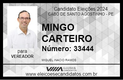 Candidato MINGO CARTEIRO 2024 - CABO DE SANTO AGOSTINHO - Eleições