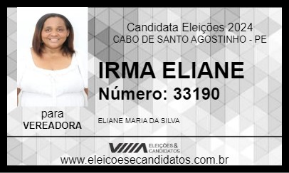 Candidato IRMA ELIANE 2024 - CABO DE SANTO AGOSTINHO - Eleições