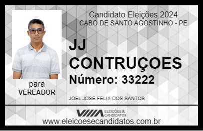 Candidato JJ CONSTRUÇOES 2024 - CABO DE SANTO AGOSTINHO - Eleições