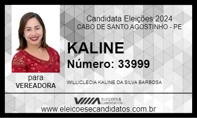 Candidato KALINE 2024 - CABO DE SANTO AGOSTINHO - Eleições