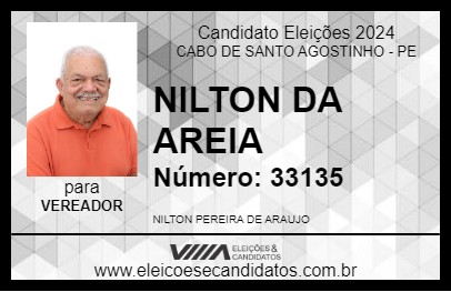 Candidato NILTON DA AREIA 2024 - CABO DE SANTO AGOSTINHO - Eleições