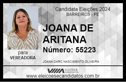 Candidato JOANA DE ARITANA 2024 - BARREIROS - Eleições