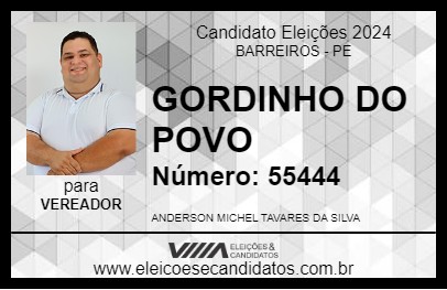 Candidato GORDINHO DO POVO 2024 - BARREIROS - Eleições