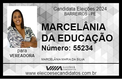 Candidato MARCELÂNIA DA EDUCAÇÃO 2024 - BARREIROS - Eleições