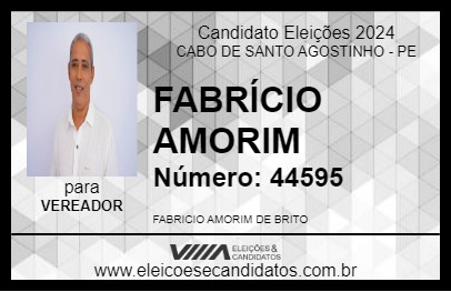 Candidato FABRÍCIO AMORIM 2024 - CABO DE SANTO AGOSTINHO - Eleições