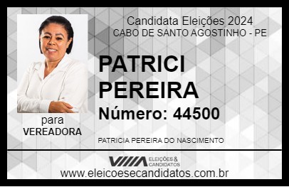 Candidato PATRICIA PEREIRA 2024 - CABO DE SANTO AGOSTINHO - Eleições