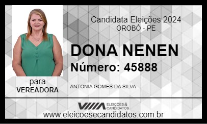 Candidato DONA NENEN 2024 - OROBÓ - Eleições