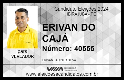 Candidato ERIVAN DO CAJÁ 2024 - IBIRAJUBA - Eleições