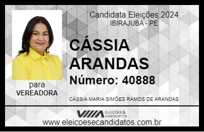 Candidato CÁSSIA ARANDAS 2024 - IBIRAJUBA - Eleições