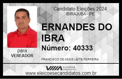 Candidato ERNANDES DO IBRA 2024 - IBIRAJUBA - Eleições