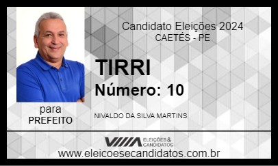 Candidato TIRRI 2024 - CAETÉS - Eleições