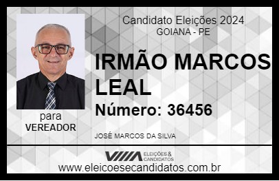 Candidato IRMÃO MARCOS LEAL 2024 - GOIANA - Eleições