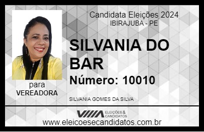 Candidato SILVANIA DO BAR 2024 - IBIRAJUBA - Eleições