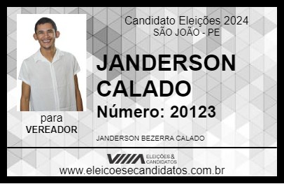 Candidato JANDERSON CALADO 2024 - SÃO JOÃO - Eleições