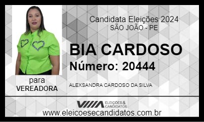 Candidato BIA CARDOSO 2024 - SÃO JOÃO - Eleições