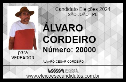 Candidato ÁLVARO CORDEIRO 2024 - SÃO JOÃO - Eleições