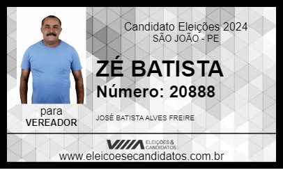 Candidato ZÉ BATISTA 2024 - SÃO JOÃO - Eleições