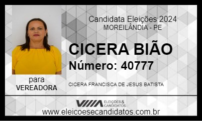 Candidato CICERA BIÃO 2024 - MOREILÂNDIA - Eleições