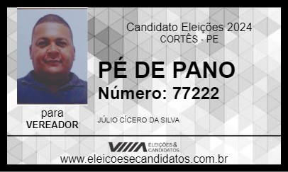 Candidato PÉ DE PANO 2024 - CORTÊS - Eleições