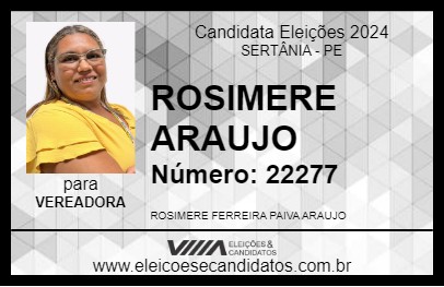 Candidato ROSIMERE ARAUJO 2024 - SERTÂNIA - Eleições