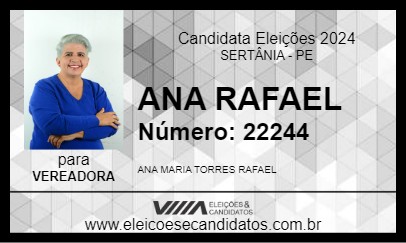 Candidato ANA RAFAEL 2024 - SERTÂNIA - Eleições