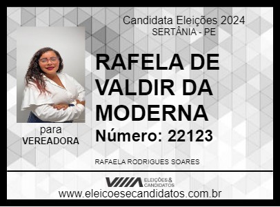 Candidato RAFELA DE VALDIR DA MODERNA 2024 - SERTÂNIA - Eleições