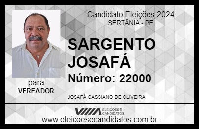 Candidato SARGENTO JOSAFÁ 2024 - SERTÂNIA - Eleições