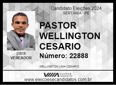 Candidato PASTOR WELLINGTON CESARIO 2024 - SERTÂNIA - Eleições