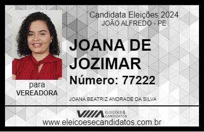 Candidato JOANA DE JOZIMAR 2024 - JOÃO ALFREDO - Eleições